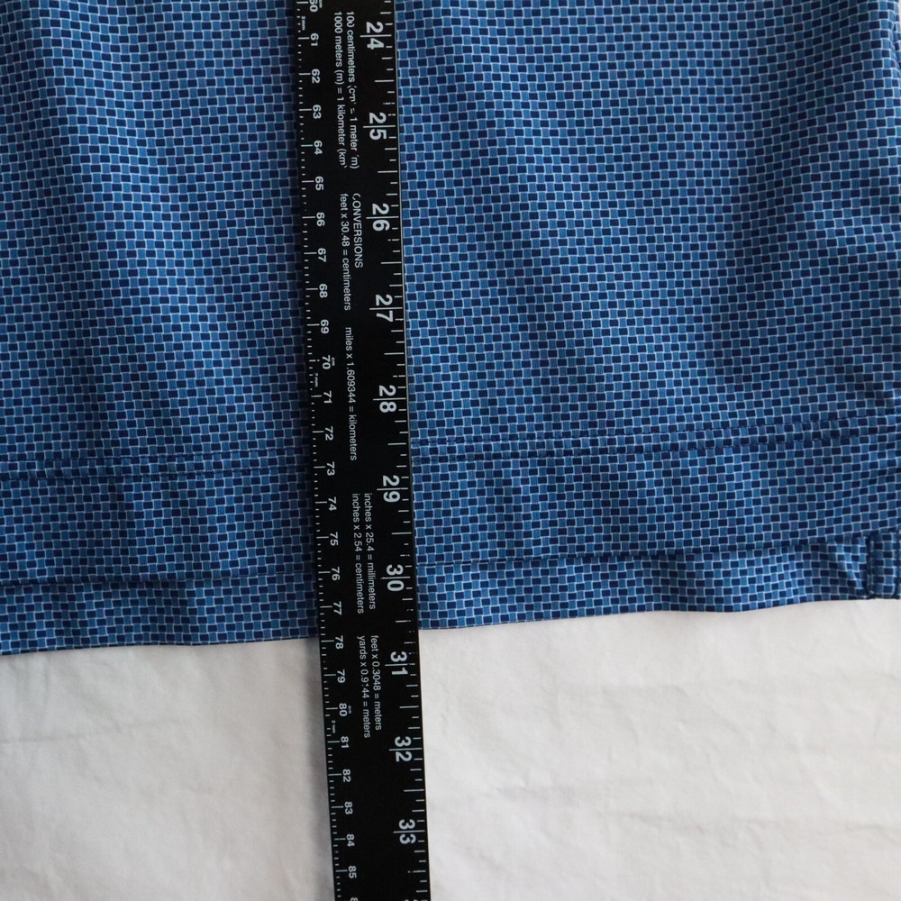 FootJoy Polo Shirt Mens Large Performance‎ Golf Flex Blue Geometric Short Sleeve - Picture 4 of 6